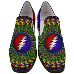 Grateful Dead Bear Pattern Women Slip On Heel Loafers