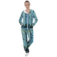 Nature Outdoors Night Trees Scene Forest Woods Light Moonlight Wilderness Stars Women s Tracksuit