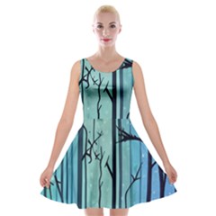 Nature Outdoors Night Trees Scene Forest Woods Light Moonlight Wilderness Stars Velvet Skater Dress