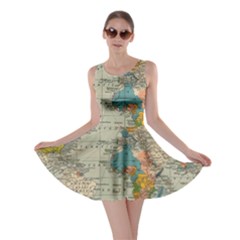 Vintage World Map Skater Dress