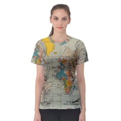 Vintage World Map Women s Sport Mesh T-shirt