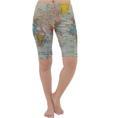 Vintage World Map Cropped Leggings 