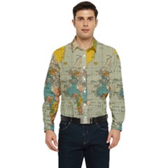 Vintage World Map Men s Long Sleeve  Shirt