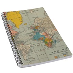 Vintage World Map 5 5  X 8 5  Notebook
