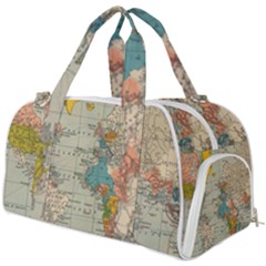 Vintage World Map Burner Gym Duffle Bag