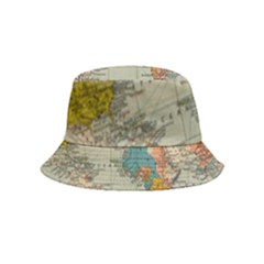 Vintage World Map Inside Out Bucket Hat (kids)