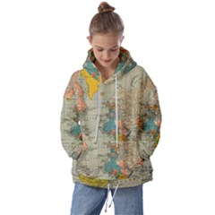 Vintage World Map Kids  Oversized Hoodie