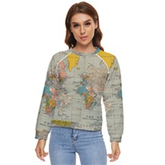 Vintage World Map Women s Long Sleeve Raglan T-shirt