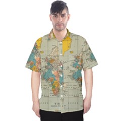 Vintage World Map Men s Hawaii Shirt