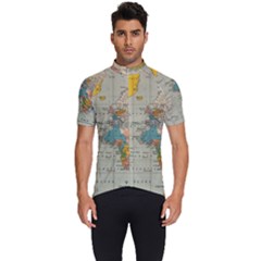 Vintage World Map Men s Short Sleeve Cycling Jersey