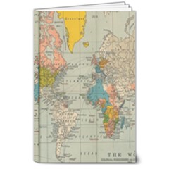 Vintage World Map 8  X 10  Hardcover Notebook