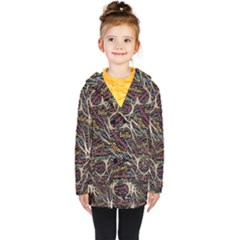 Mental Human Experience Mindset Pattern Kids  Double Breasted Button Coat