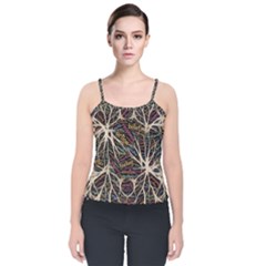 Mental Human Experience Mindset Pattern Velvet Spaghetti Strap Top