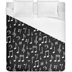 Chalk Music Notes Signs Seamless Pattern Duvet Cover (california King Size)