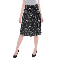 Chalk Music Notes Signs Seamless Pattern Midi Beach Skirt