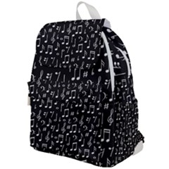 Chalk Music Notes Signs Seamless Pattern Top Flap Backpack