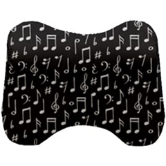 Chalk Music Notes Signs Seamless Pattern Head Support Cushion