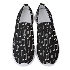 Chalk Music Notes Signs Seamless Pattern Women s Slip On Sneakers