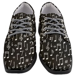 Chalk Music Notes Signs Seamless Pattern Women Heeled Oxford Shoes