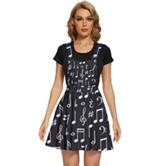 Chalk Music Notes Signs Seamless Pattern Apron Dress