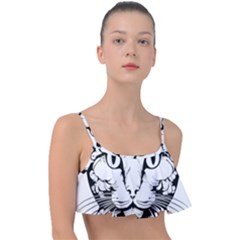 Cat - Artistic Paper Cut Frill Bikini Top