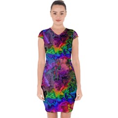 Pride Marble Capsleeve Drawstring Dress 