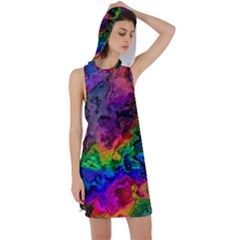 Pride Marble Racer Back Hoodie Dress