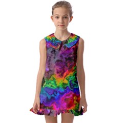 Pride Marble Kids  Pilgrim Collar Ruffle Hem Dress