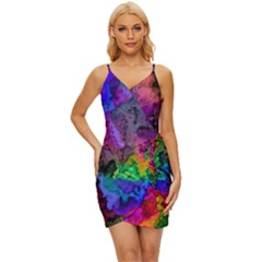 Pride Marble Wrap Tie Front Dress