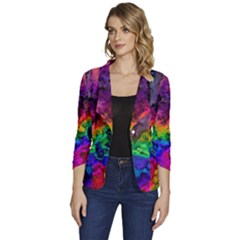 Pride Marble Women s One-button 3/4 Sleeve Short Jacket