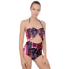 Cybercity Scallop Top Cut Out Swimsuit