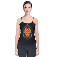 Geometry Velvet Spaghetti Strap Top by Sparkle