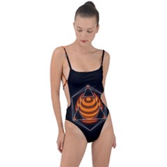 Geometry Tie Strap One Piece Swimsuit