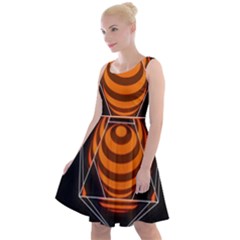 Geometry Knee Length Skater Dress by Sparkle
