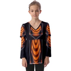 Geometry Kids  V Neck Casual Top