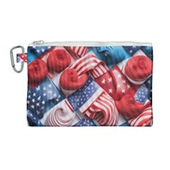 Us Presidential Election Colorful Vibrant Pattern Design  Canvas Cosmetic Bag (large)