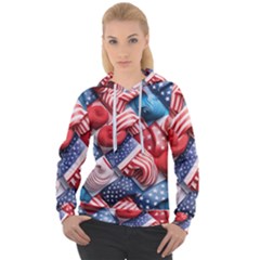 Us presidential election colorful vibrant pattern design  Women s Overhead Hoodie