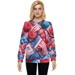 Us Presidential Election Colorful Vibrant Pattern Design  Hidden Pocket Sweatshirt