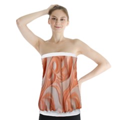 Peach Fuzz Elegant Print Abstract Design Strapless Top by dflcprintsclothing