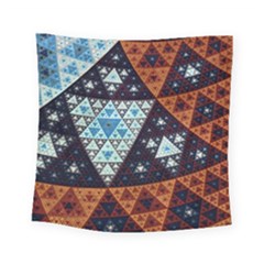 Fractal Triangle Geometric Abstract Pattern Square Tapestry (small) by Cemarart