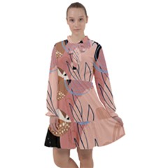 Abstract Boho Bohemian Style Retro Vintage All Frills Chiffon Dress