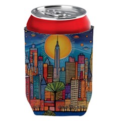 City New York Nyc Skyscraper Skyline Downtown Night Business Urban Travel Landmark Building Architec Can Holder