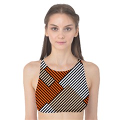 Abstract Pattern Line Art Design Decoration Tank Bikini Top