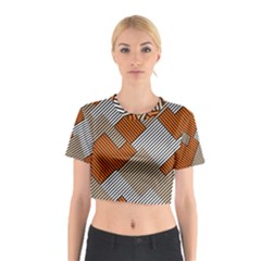 Abstract Pattern Line Art Design Decoration Cotton Crop Top