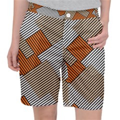 Abstract Pattern Line Art Design Decoration Women s Pocket Shorts