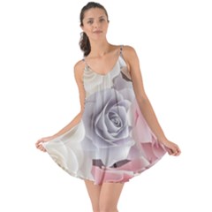 Pastel Rose  Flower Blue Pink White Love The Sun Cover Up