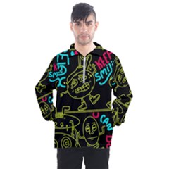 Keep Smiling Doodle Men s Half Zip Pullover