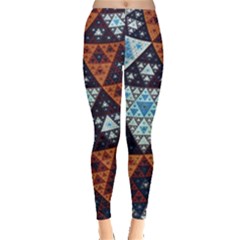 Fractal Triangle Geometric Abstract Pattern Everyday Leggings 