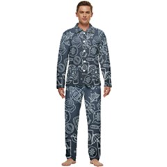 Internet Planet Drink Computer Men s Long Sleeve Velvet Pocket Pajamas Set