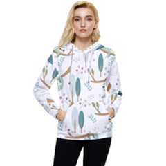 Pattern Sloth Woodland Women s Lightweight Drawstring Hoodie by Hannah976